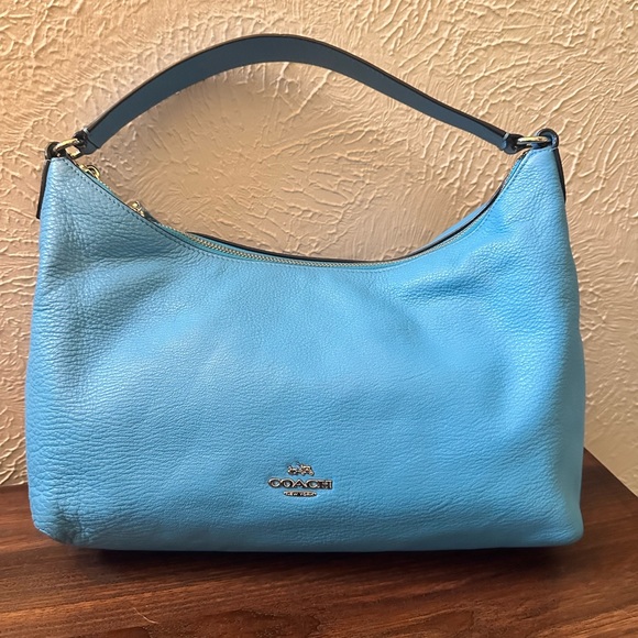 Coach Handbags - EUC Coach East West Celeste Blue Jay Leather Convertible Hobo Crossbody Bag